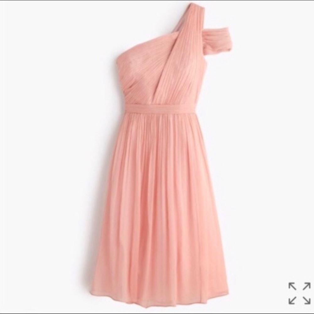 J.Crew Cara Silk Chiffon Dress - Misty Rose